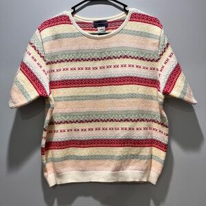 Women's Large Charter‎ Club,Knit Sweater Short Sleeve 100% Cotton